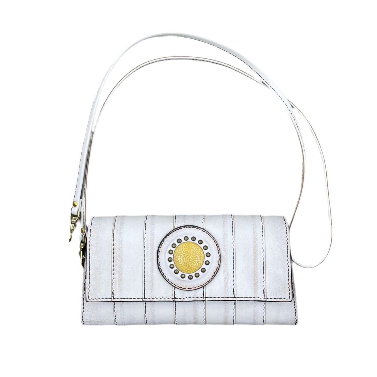 MOQUIP CLUTCH WALLET Galuchat Pigment WHITE