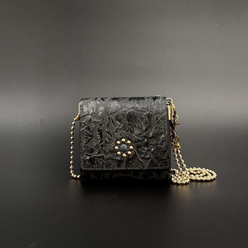 MOQUIP    漆レザーミニ財布 MINI PURSE urushi BLACK