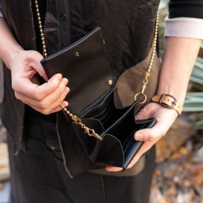 MOQUIP MINI PURSE rinden BLACK