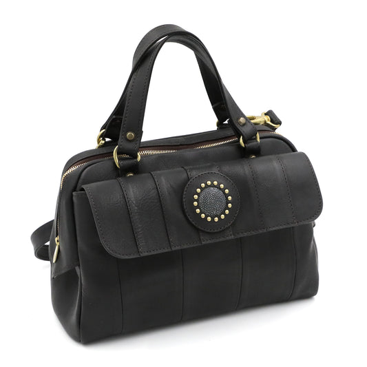 MOQUIP BOSTON BAG galuchat BLACK