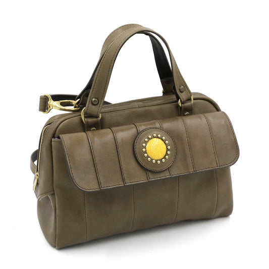 MOQUIP BOSTON BAG galuchat S.BEIGE
