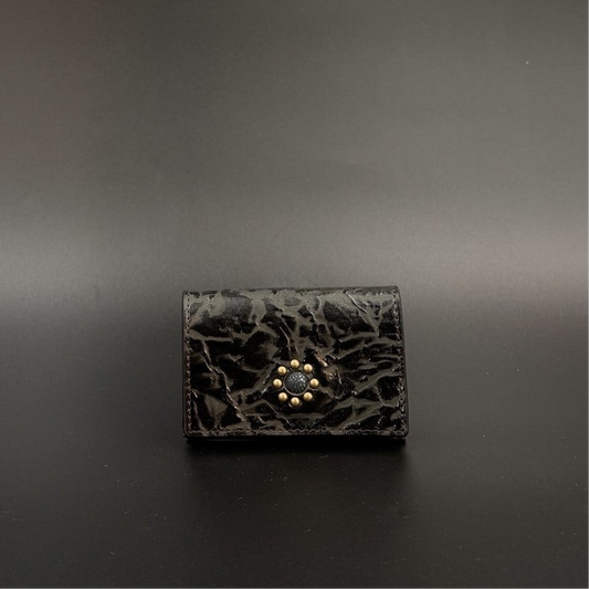 MOQUIP     漆レザー極小財布 MICRO-MINI WALLET urushi BLACK