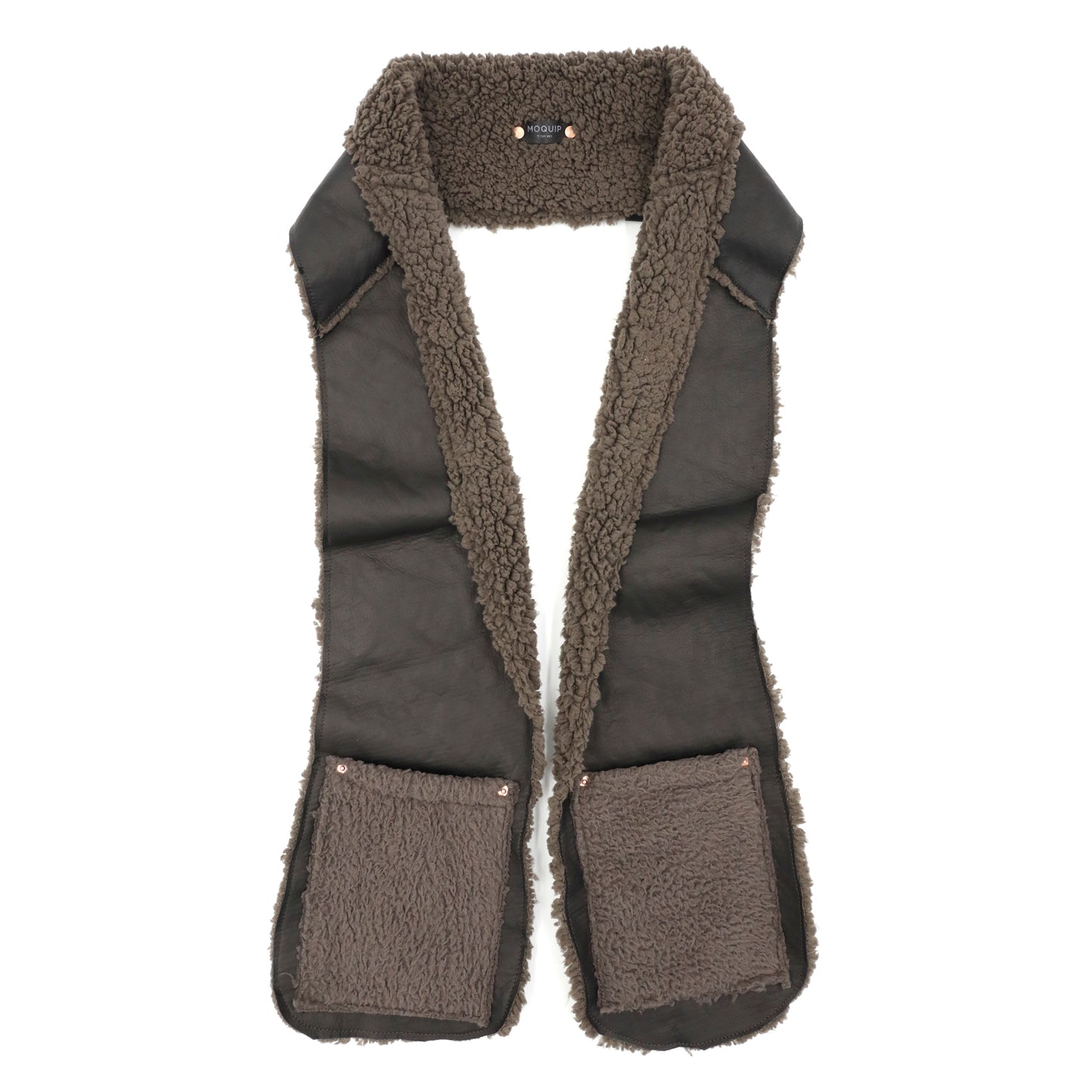 MOQUIP SCARF deer + boa BLACK