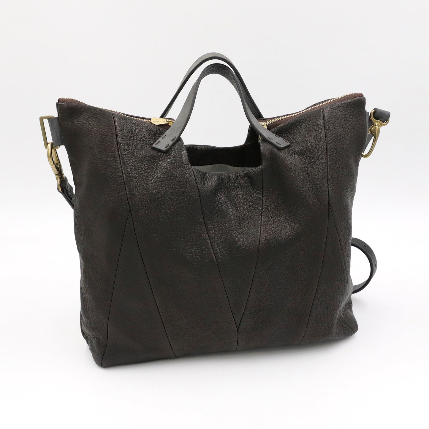 MOQUIP SHOULDER BAG brass button BLACK