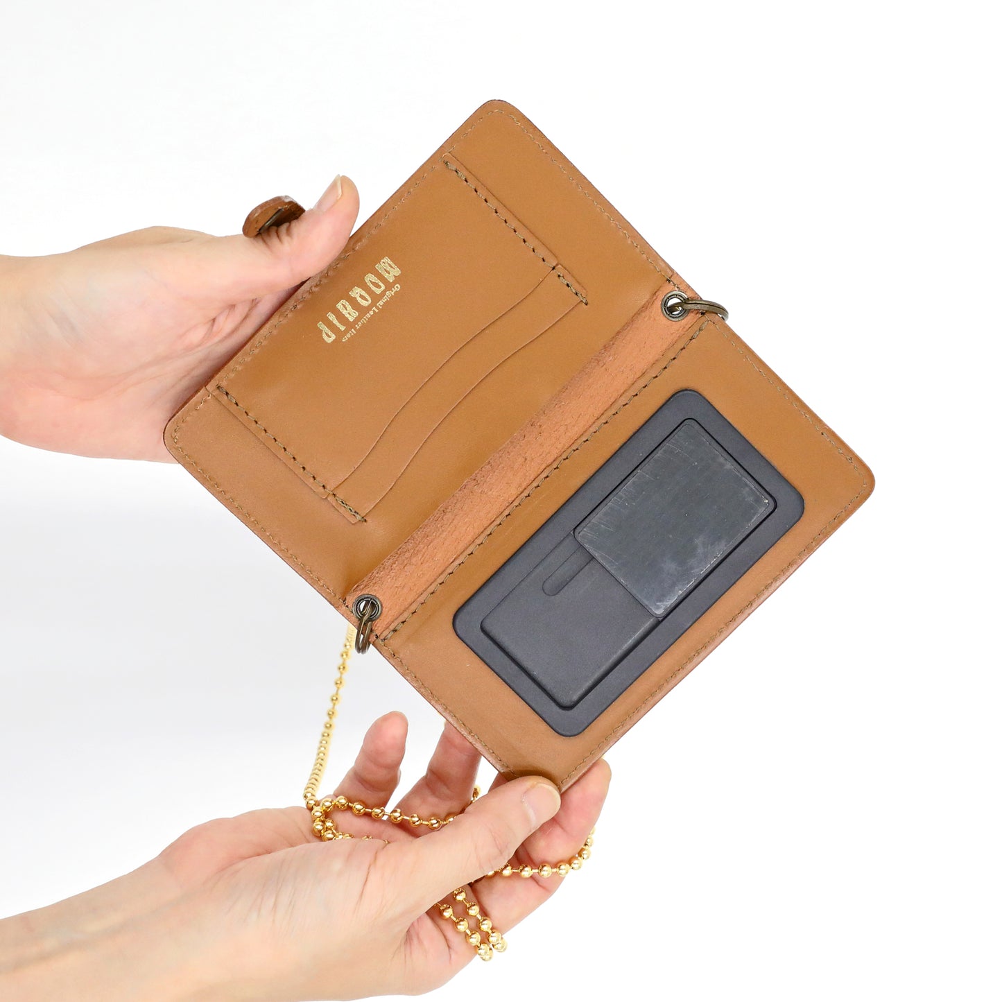 MOQUIP MOBILE CASE-M galuchat BROWN×UMBER