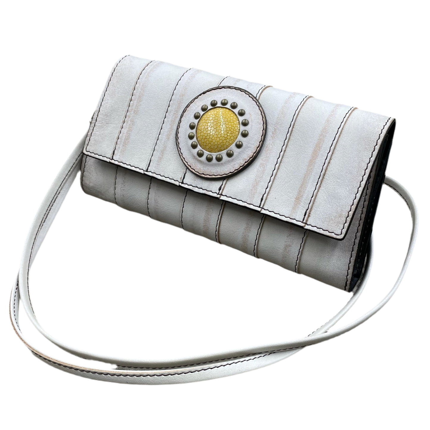 MOQUIP CLUTCH WALLET Galuchat Pigment WHITE