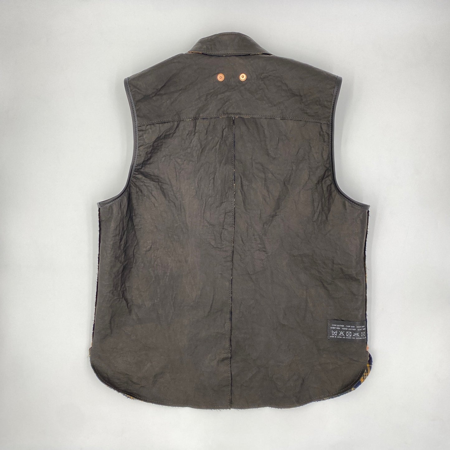 MOQUIP VEST leather factory BLACK