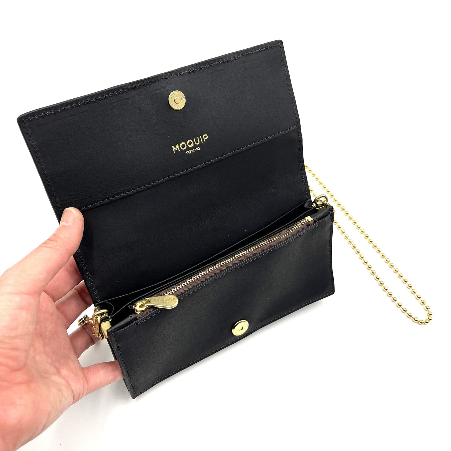 MOQUIP CROCODILE clutch purse BLACK