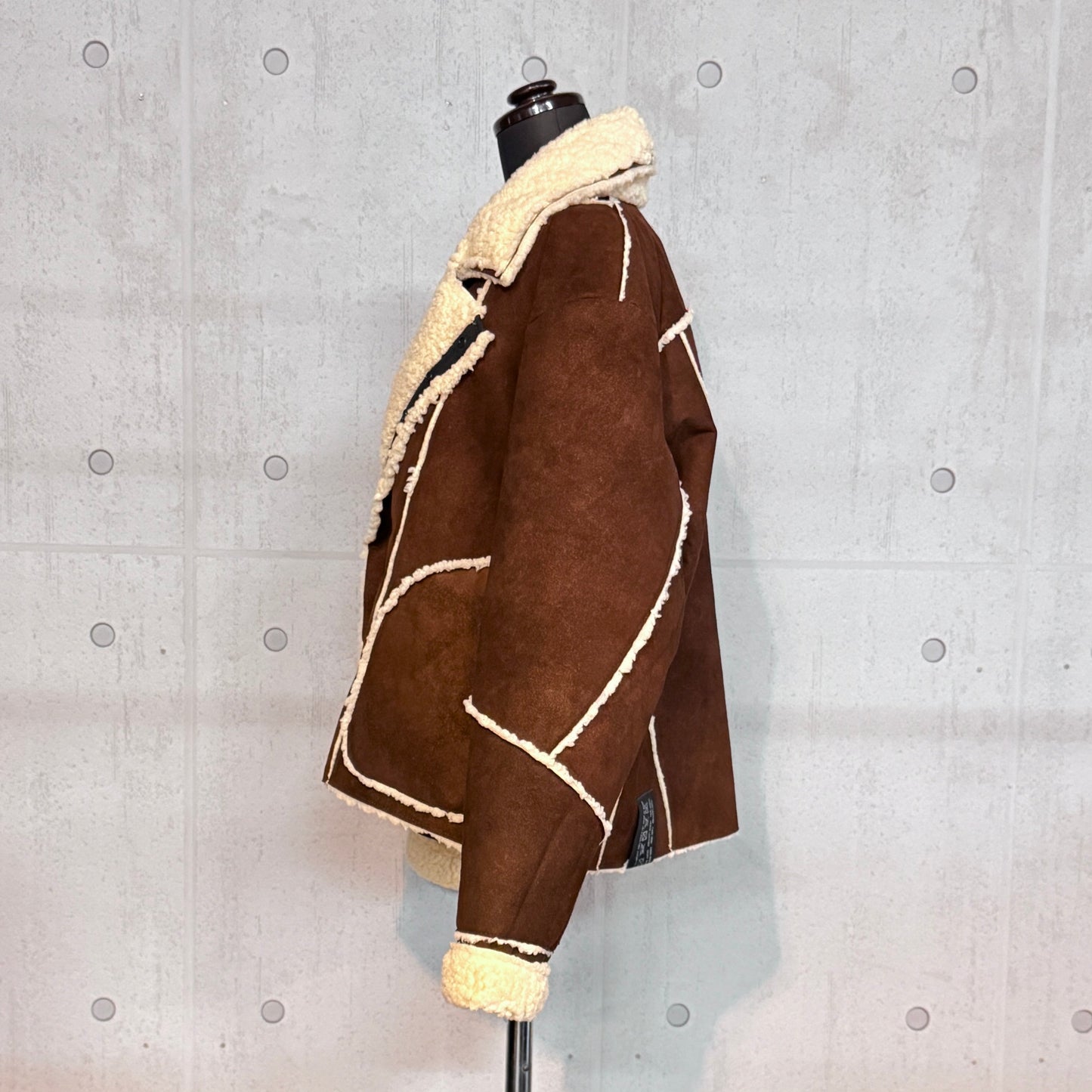 MOQUIP  RIDERS JACKET deer + boa BROWN