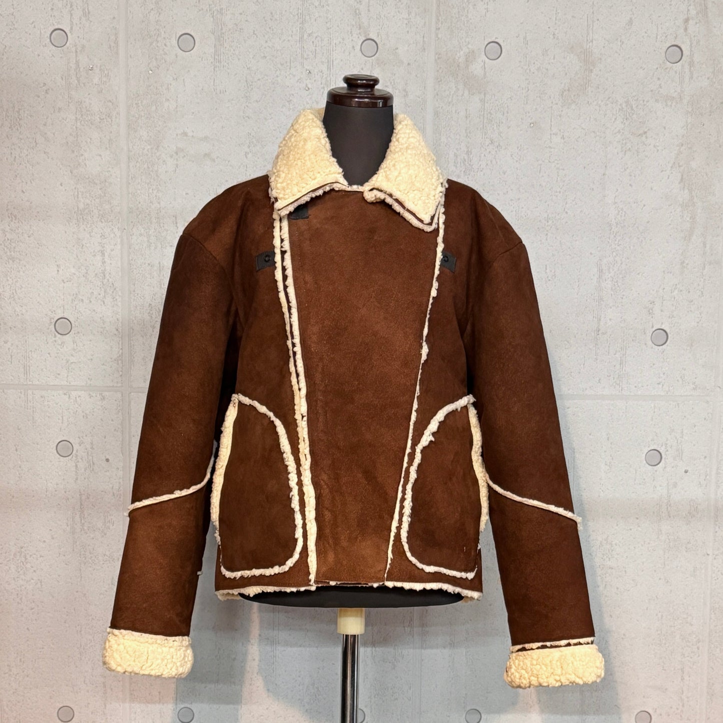 MOQUIP  RIDERS JACKET deer + boa BROWN