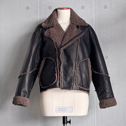 MOQUIP  RIDERS JACKET deer + boa BLACK