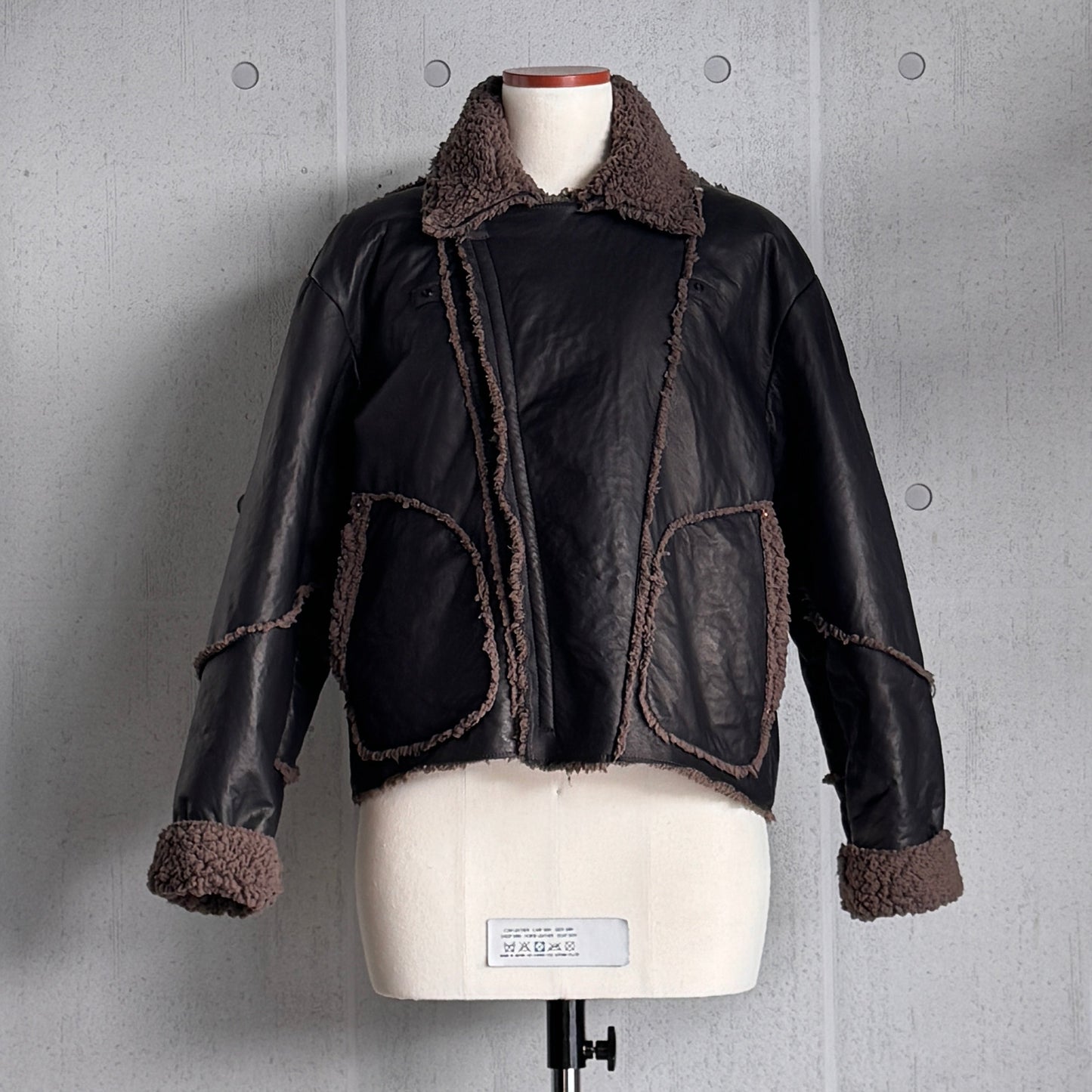 MOQUIP  RIDERS JACKET deer + boa BLACK