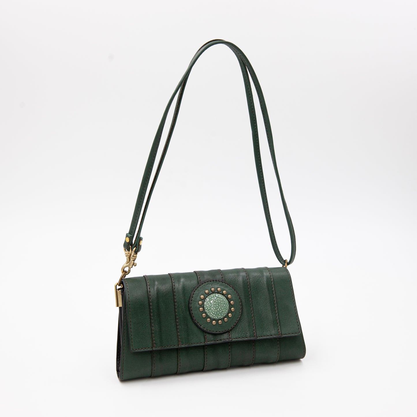 MOQUIP CLUTCH WALLET Galuchat GREEN