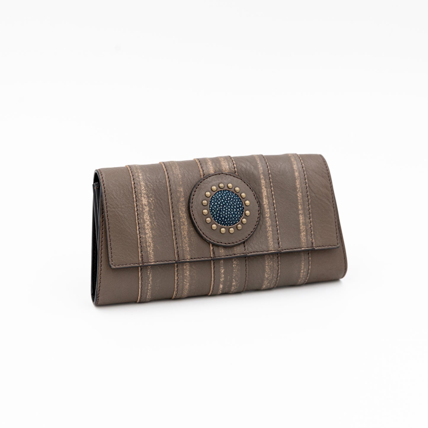 MOQUIP CLUTCH WALLET Galuchat Pigment M.GRAY