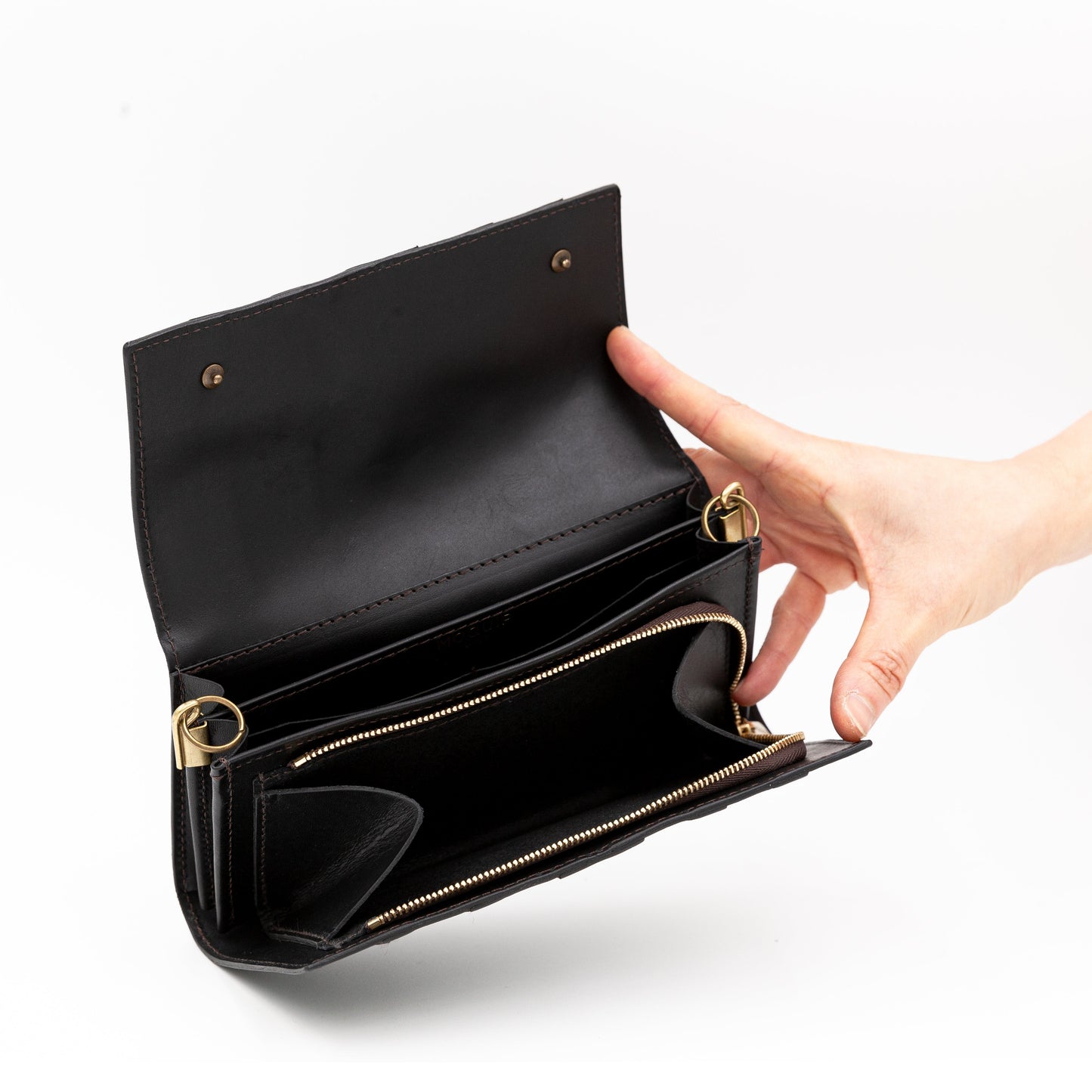 MOQUIP CLUTCH WALLET Galuchat BLACK