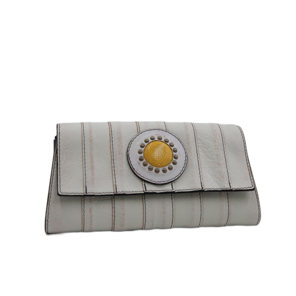 MOQUIP CLUTCH WALLET Galuchat Pigment WHITE