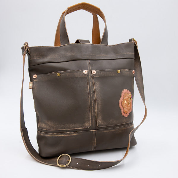 ATSU×MOQUIP TOTE BAG moni KHAKI