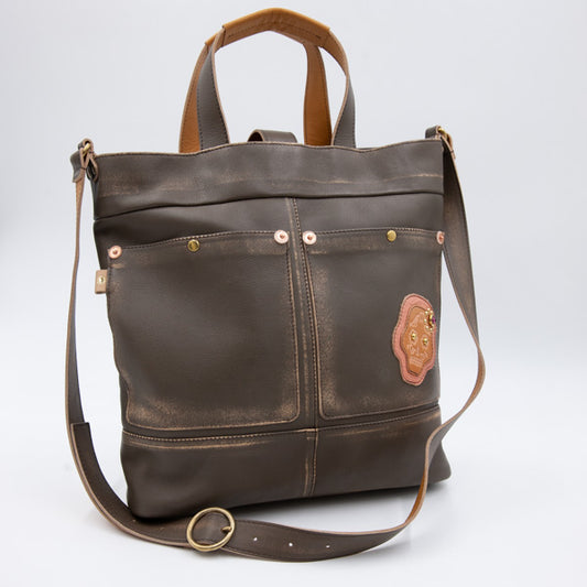 ATSU×MOQUIP TOTE BAG moni KHAKI