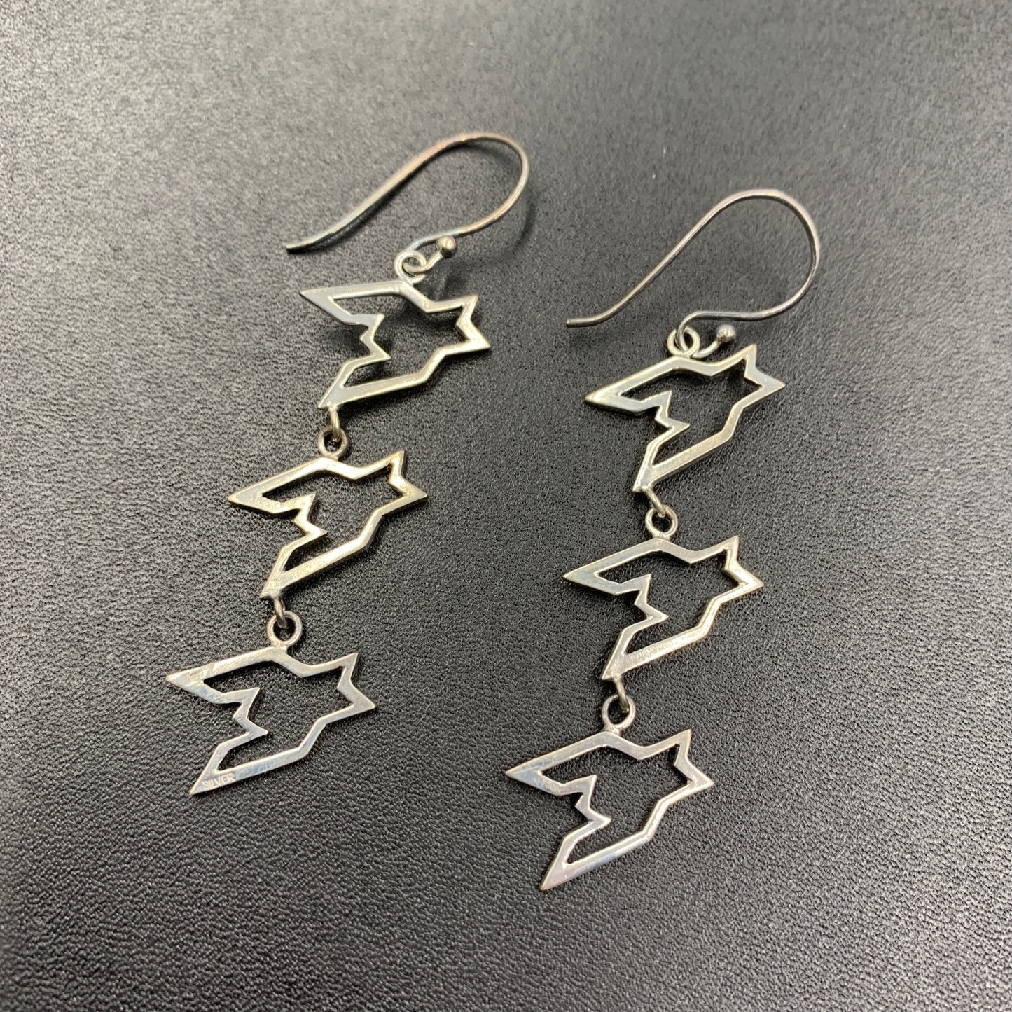 MOQUIP EARRINGS pied de poule SILVER