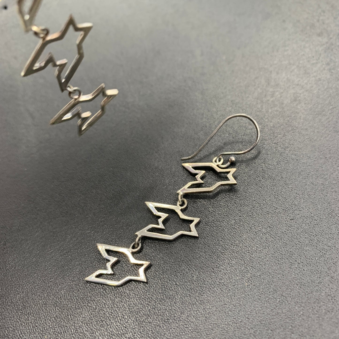 MOQUIP EARRINGS pied de poule SILVER