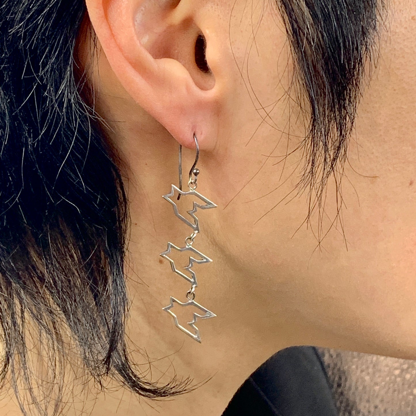 MOQUIP EARRINGS pied de poule SILVER