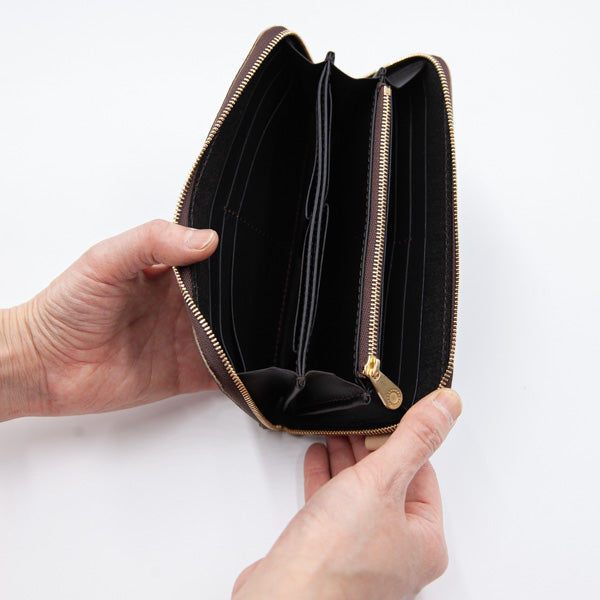 ATSU×MOQUIP ROUND WALLET moni KHAKI