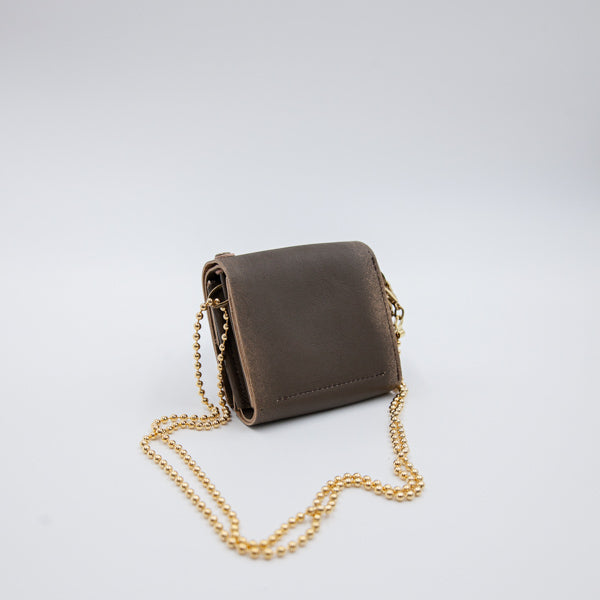ATSU×MOQUIP MINI PURSE moni KHAKI
