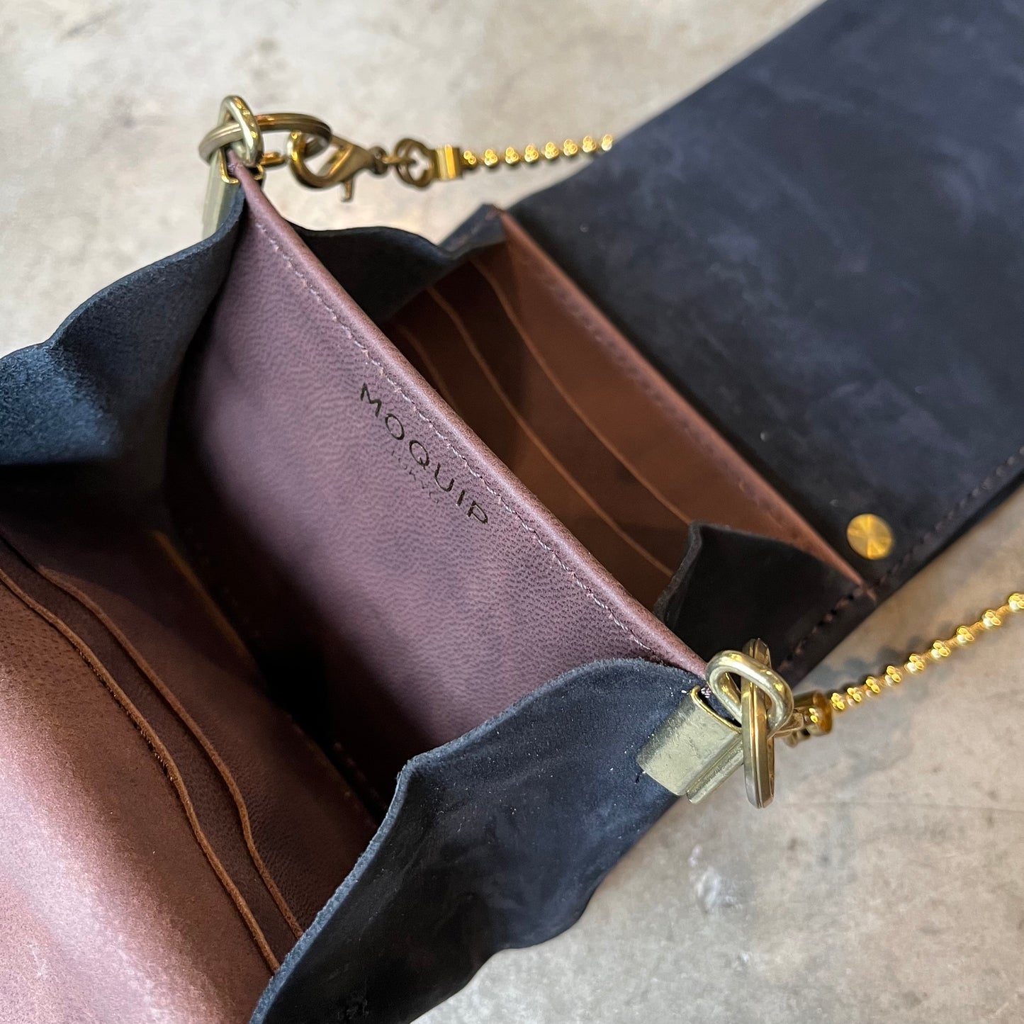 MOQUIP MINI PURSE embroidery D.NAVY