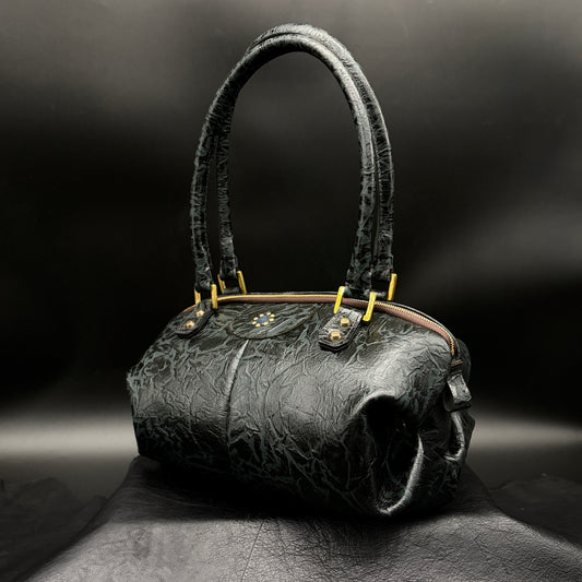 MOQUIP  漆革バッグBARREL BAG urushi BLACK