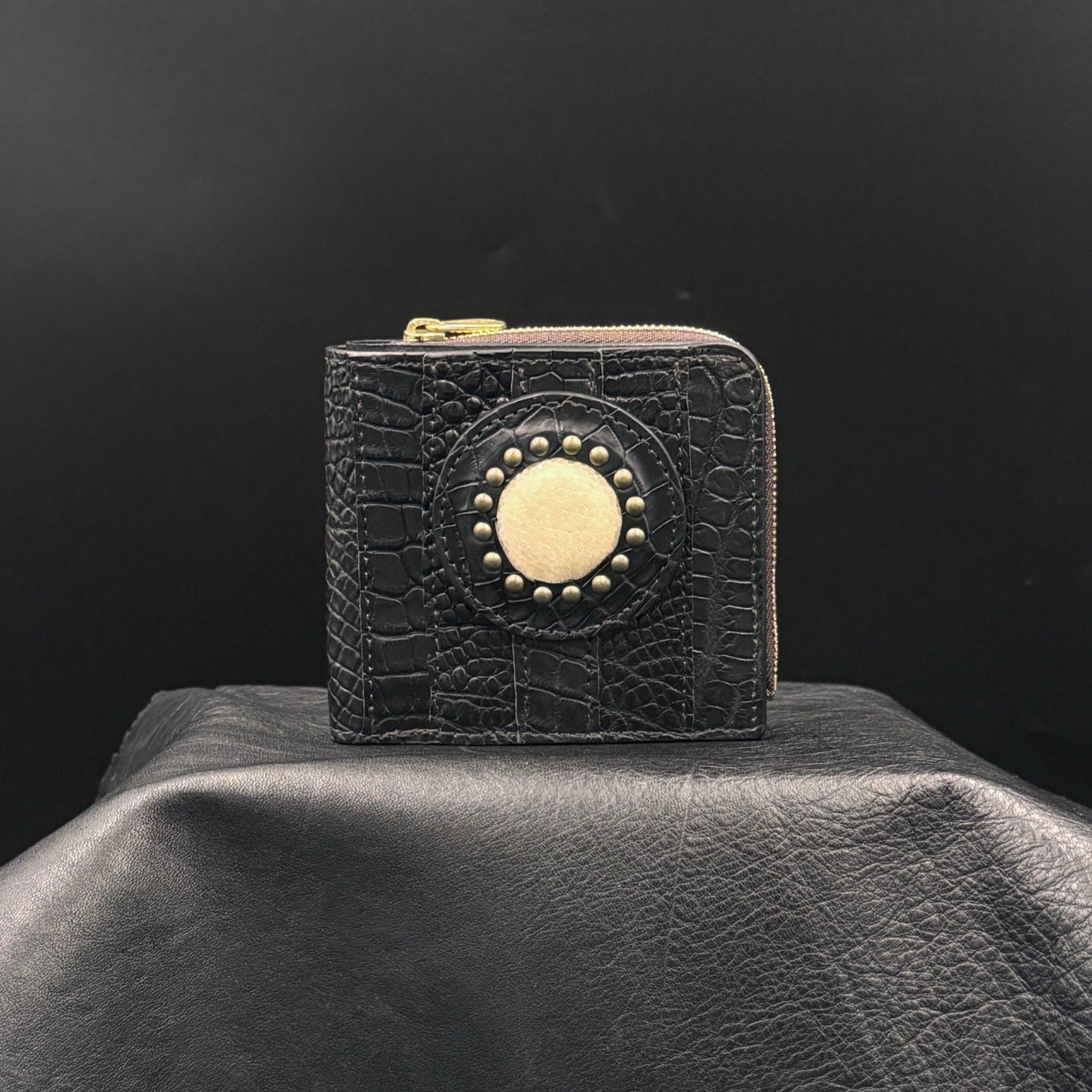 MOQUIP CROCODILE small wallet BLACK