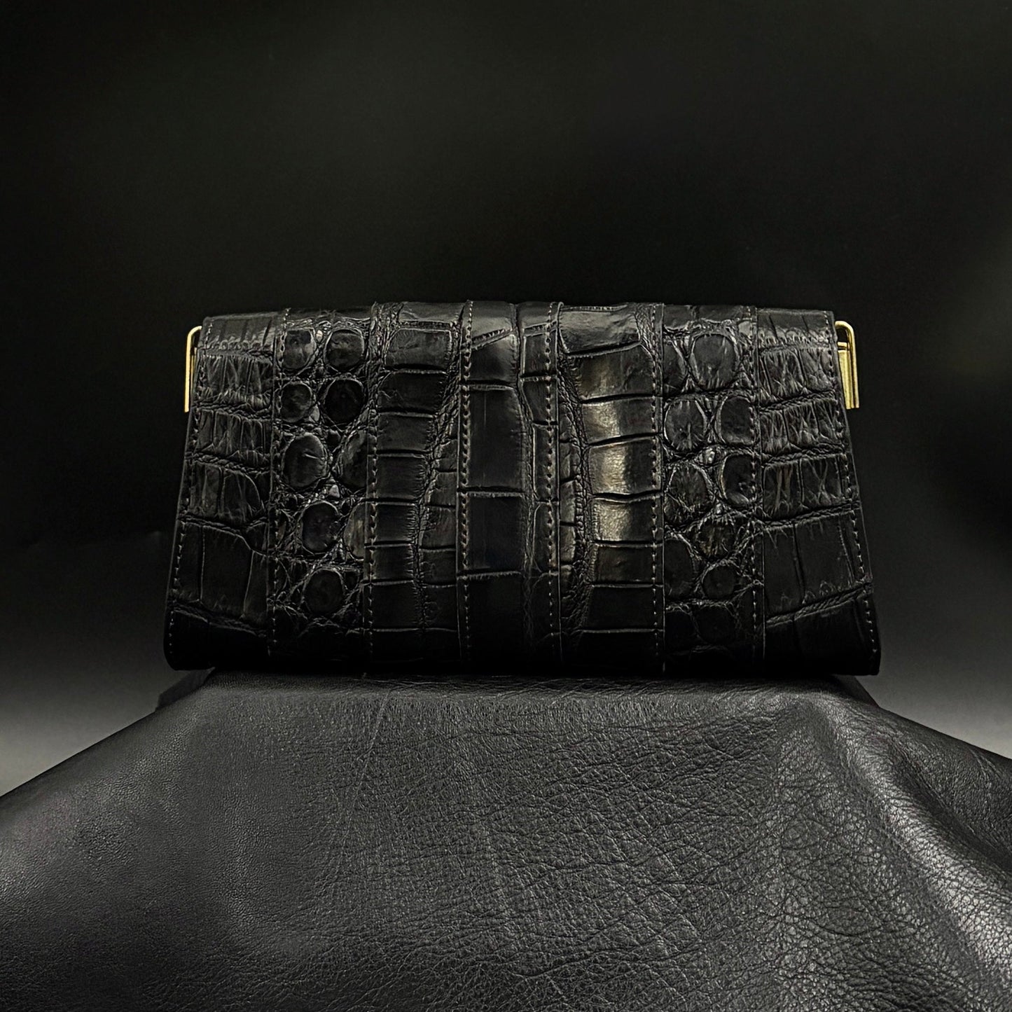 MOQUIP CROCODILE clutch wallet BLACK