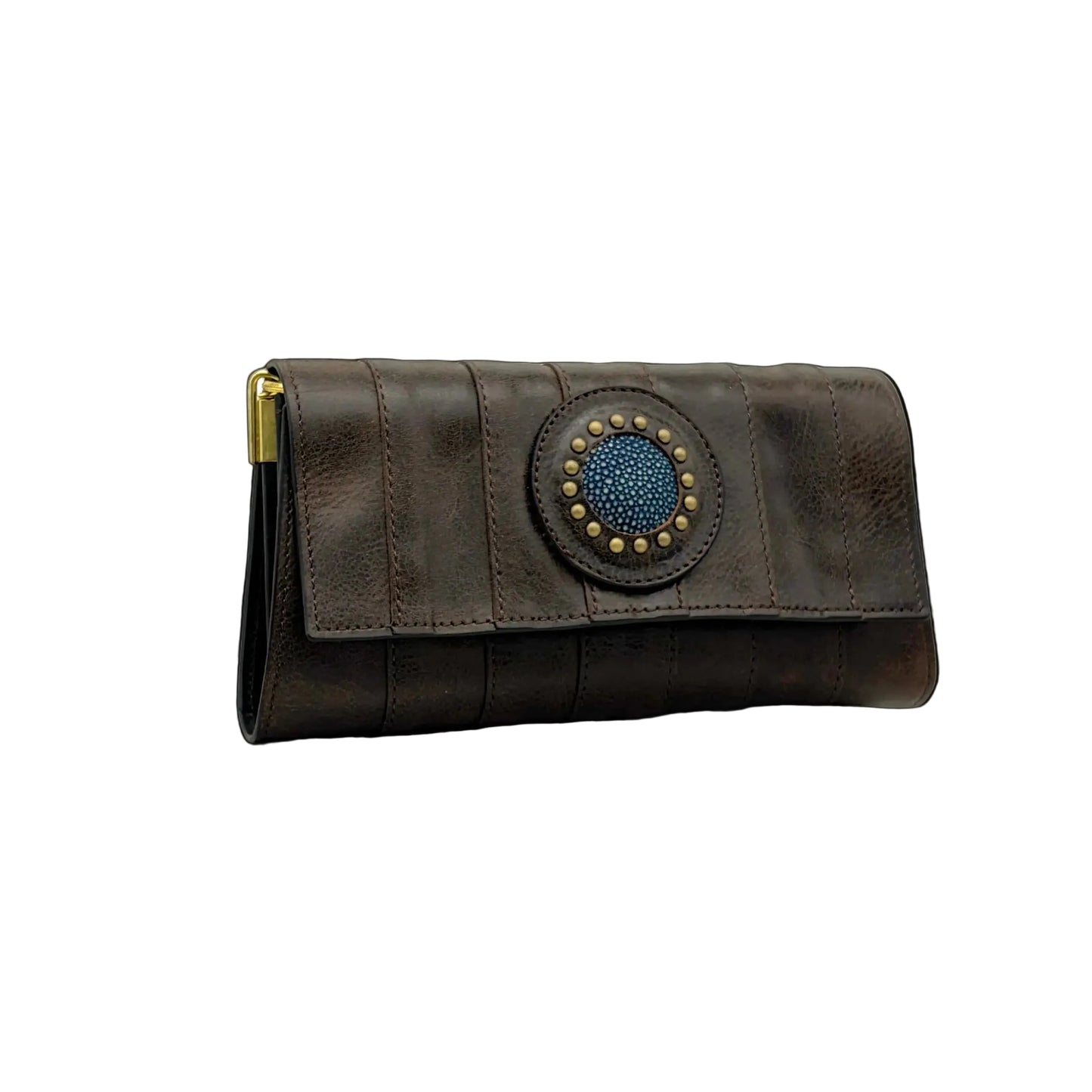 MOQUIP CLUTCH WALLET galuchat Horsehide D. BROWN