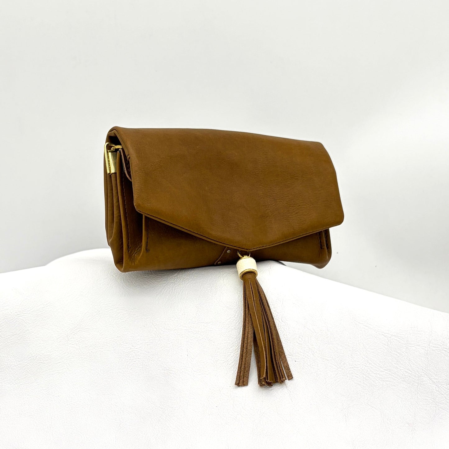 MOQUIP PURSE calf galuchat tassel KHAKI