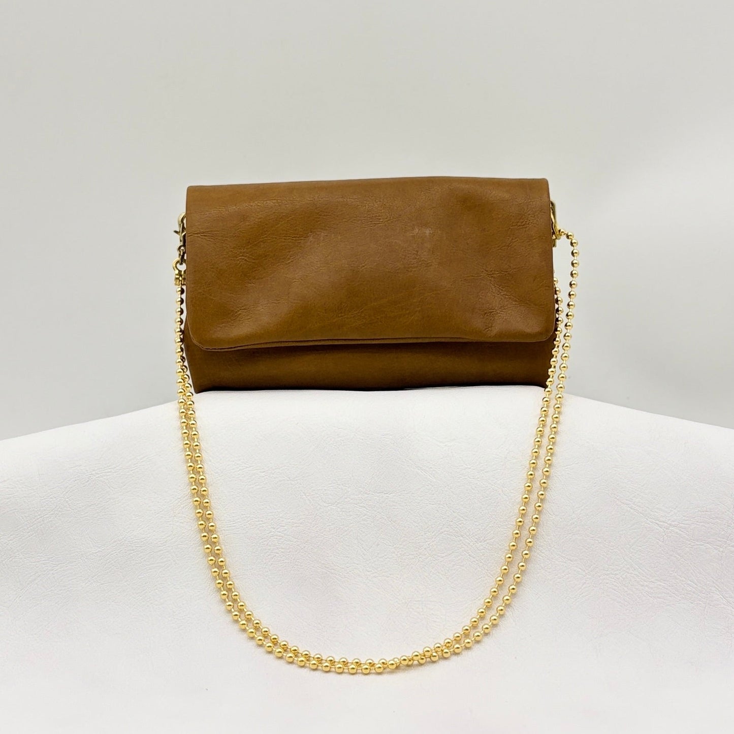 MOQUIP PURSE calf galuchat tassel KHAKI