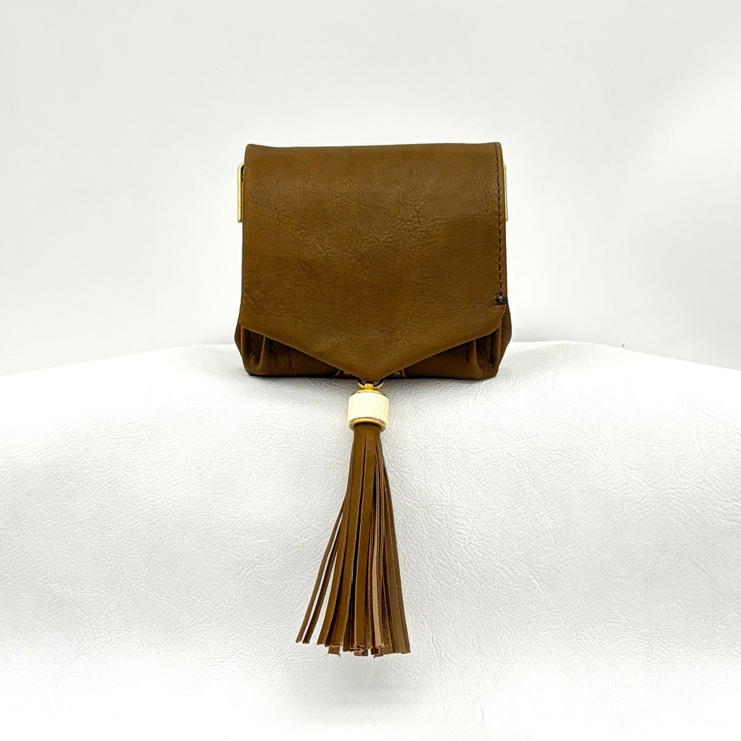 MOQUIP MINI PURSE calf galuchat tassel KHAKI