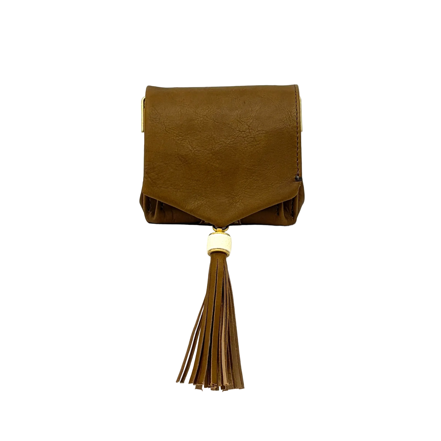 MOQUIP MINI PURSE calf galuchat tassel KHAKI