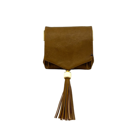 MOQUIP MINI PURSE calf galuchat tassel KHAKI