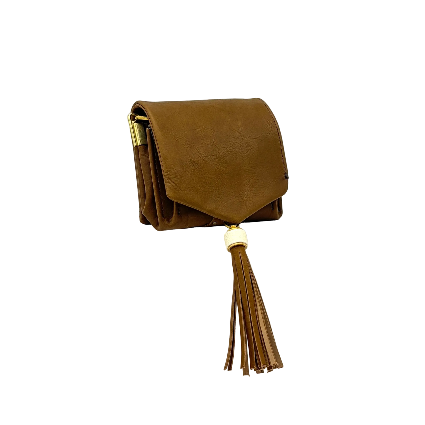 MOQUIP MINI PURSE calf galuchat tassel KHAKI