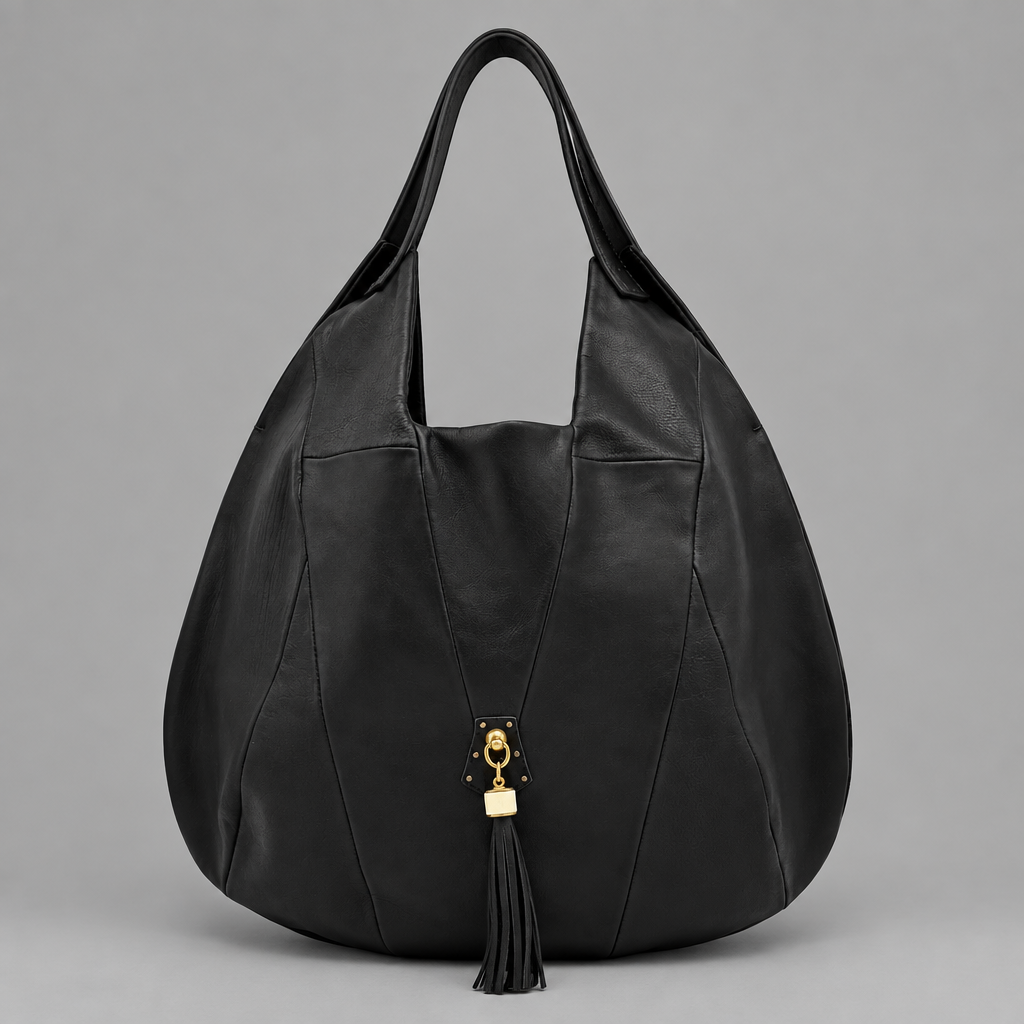 MOQUIP ROUND BAG tassel BLACK