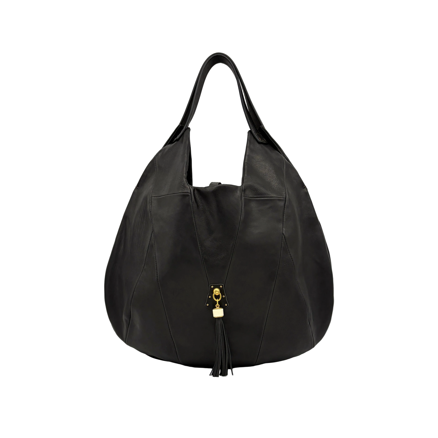 MOQUIP ROUND BAG tassel BLACK