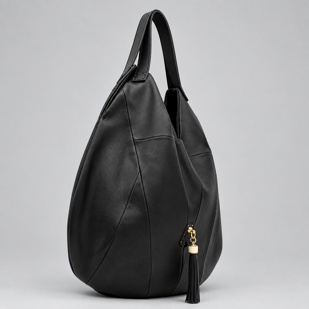MOQUIP ROUND BAG tassel BLACK