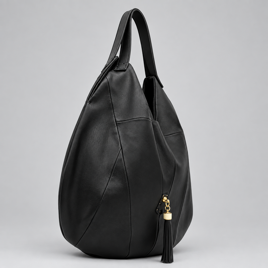MOQUIP ROUND BAG tassel BLACK