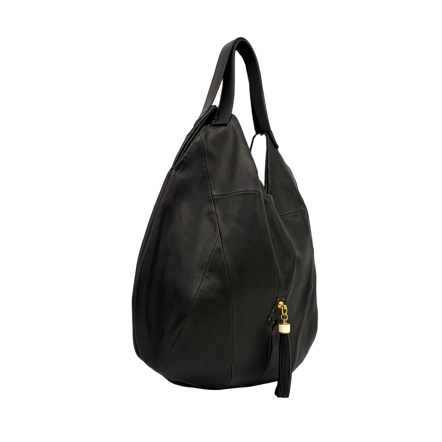 MOQUIP ROUND BAG tassel BLACK