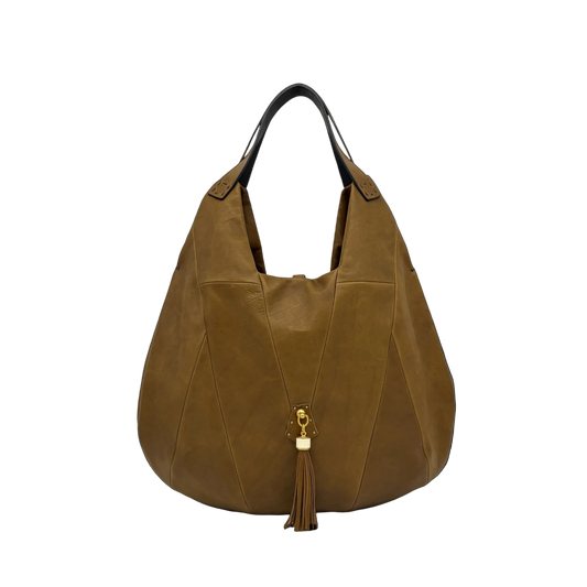 MOQUIP ROUND BAG tassel KHAKI