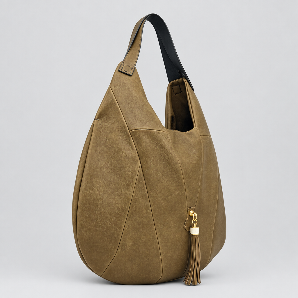 MOQUIP ROUND BAG tassel KHAKI