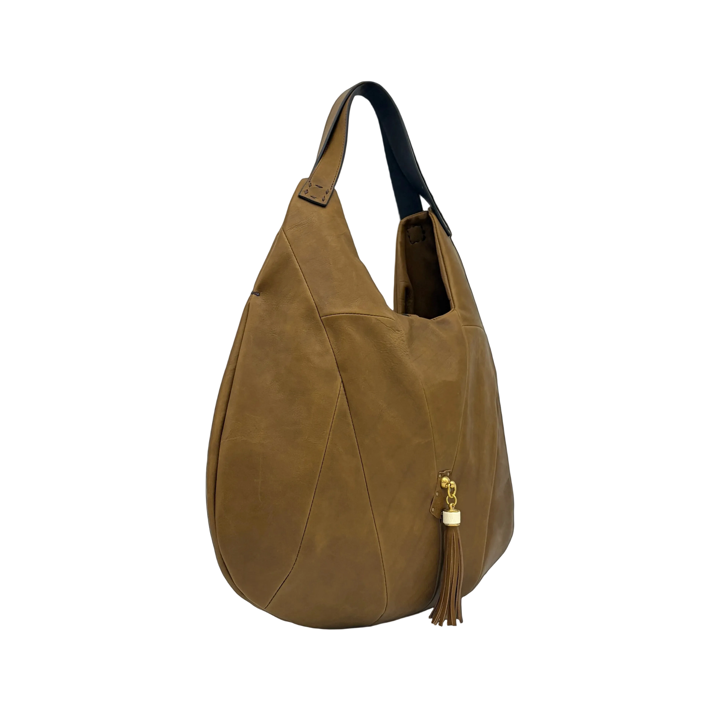 MOQUIP ROUND BAG tassel KHAKI