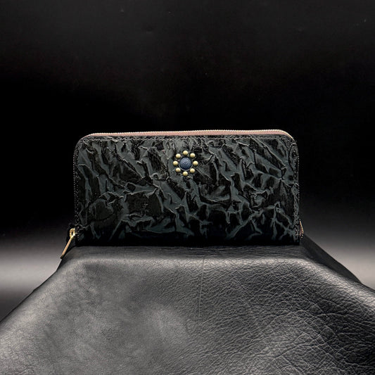 MOQUIP    漆革ラウンド財布　ROUND WALLET urushi BLACK