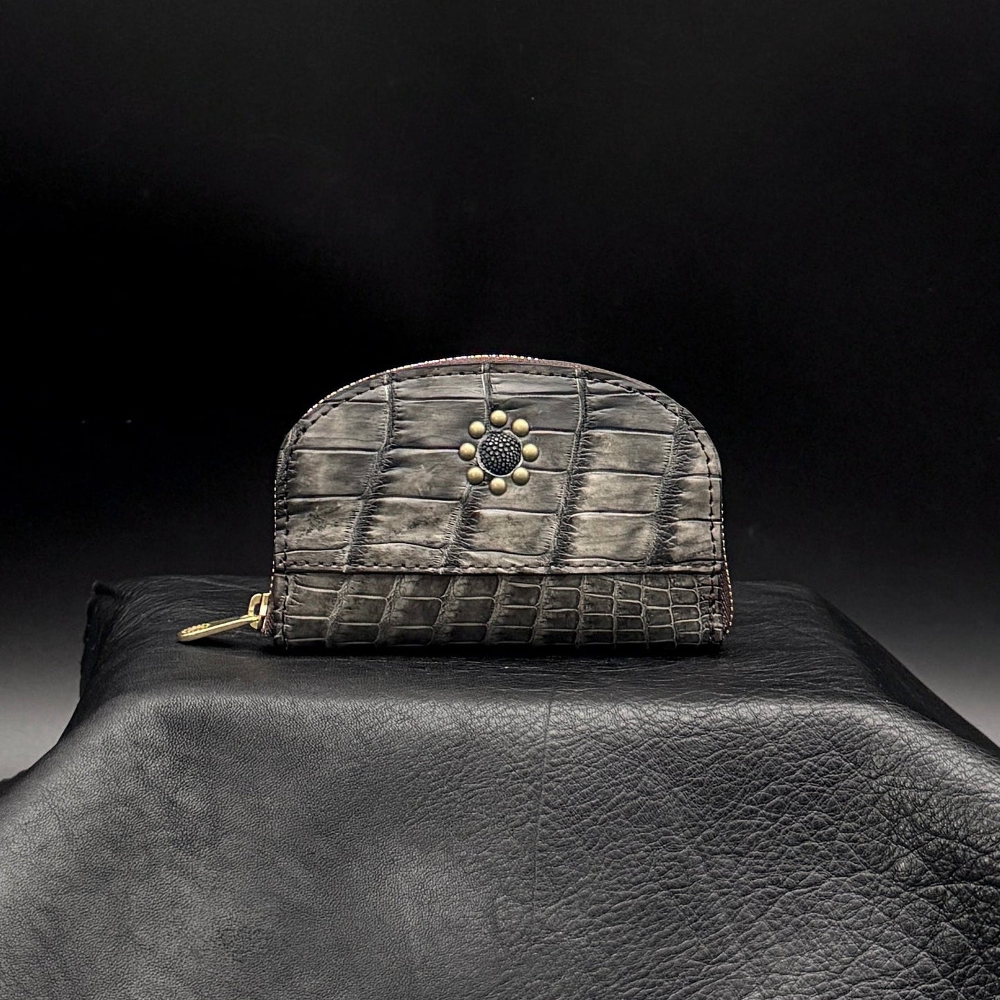 MOQUIP CROCODILE piccolo wallet 墨染 Japanese ink