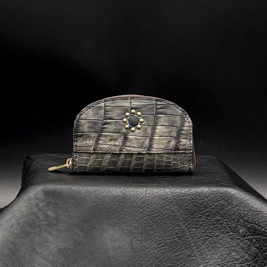 MOQUIP CROCODILE piccolo wallet 墨染Japanese ink dye
