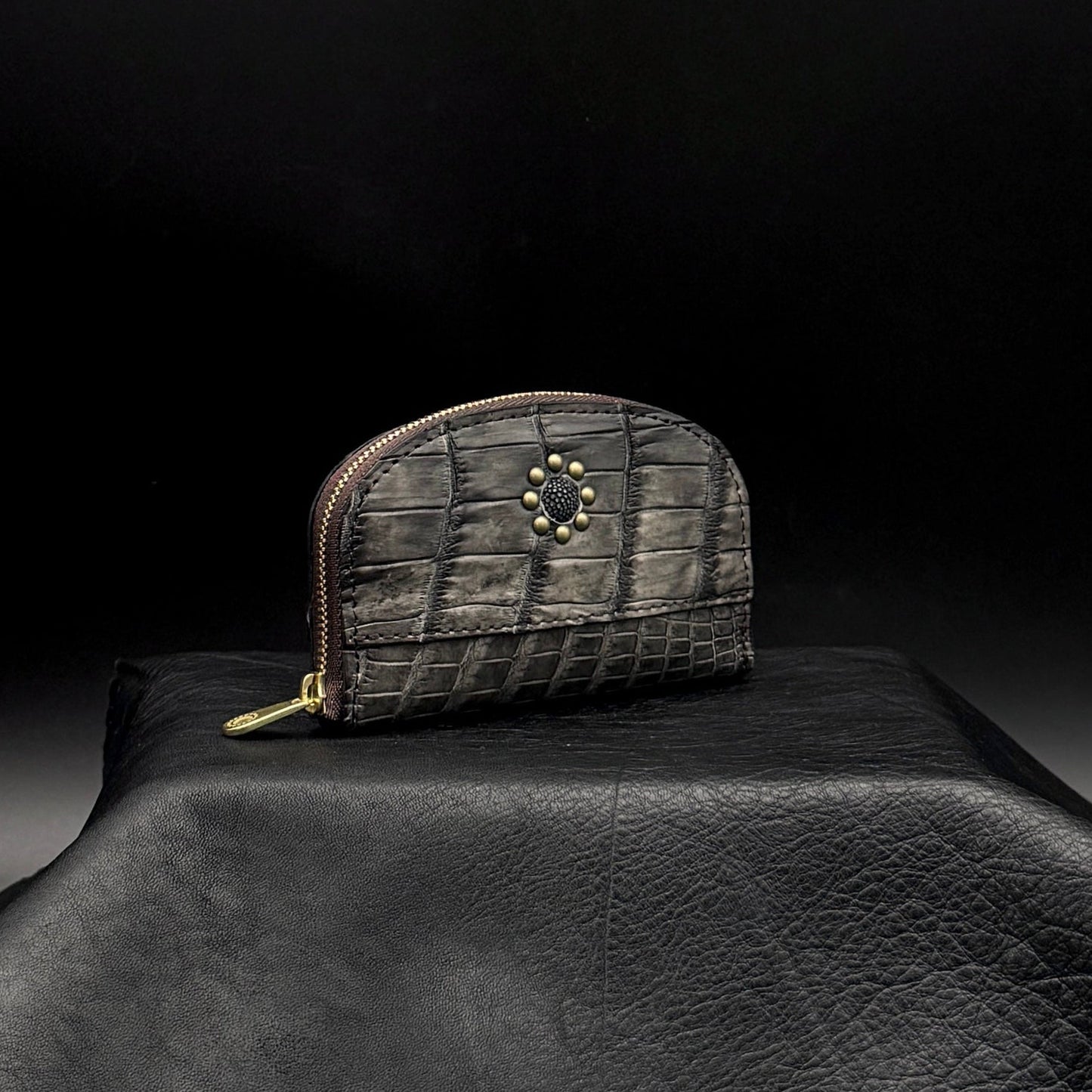 MOQUIP CROCODILE piccolo wallet 墨染 Japanese ink